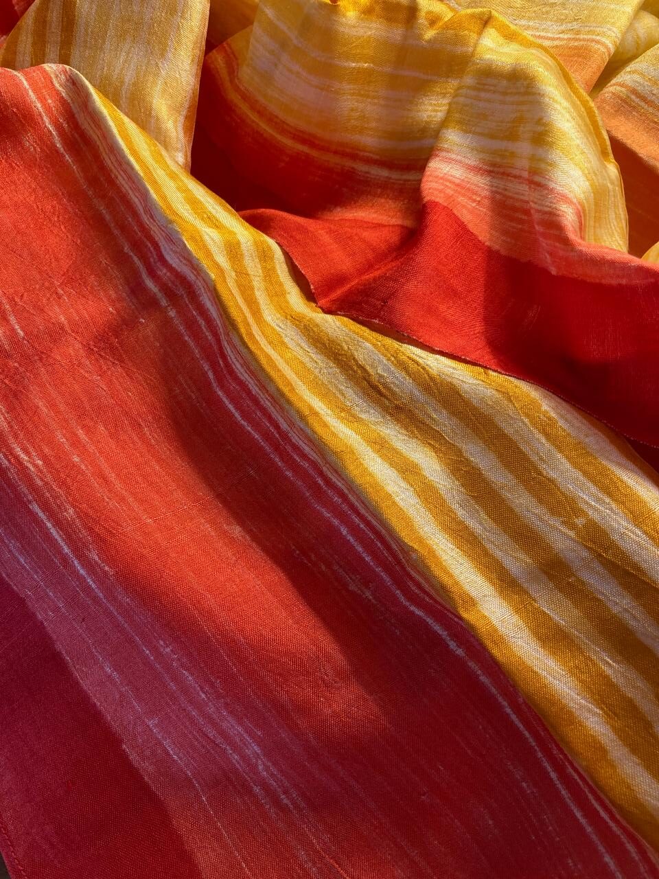 Red Hand Painted Silk Stole