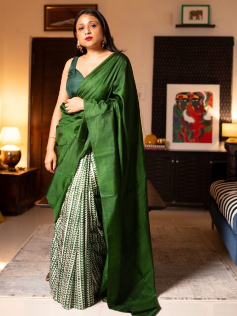 eho-earth-whispers-of-artistry-emerald-green-mulberry-silk-saree