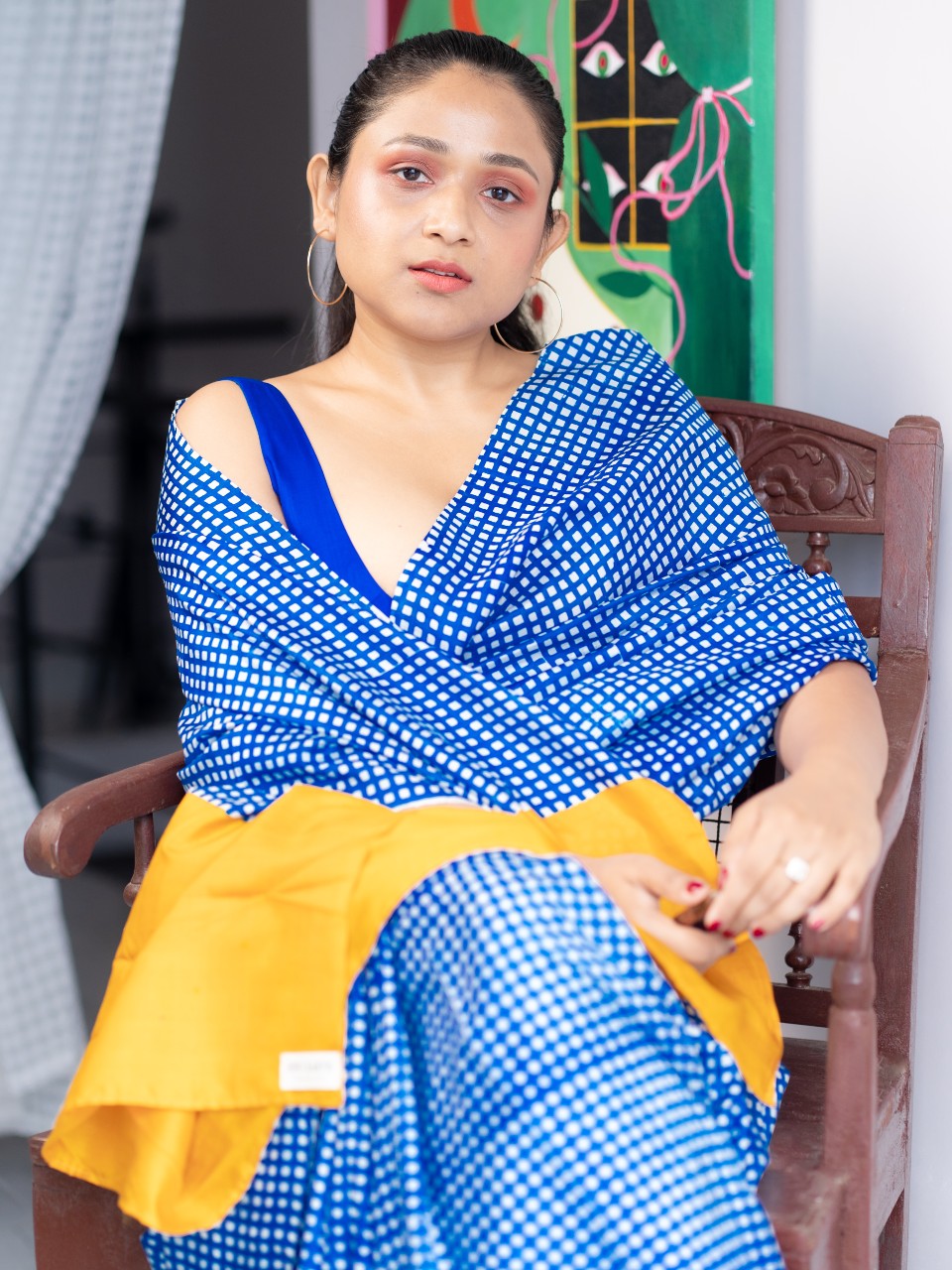 Mahira Blue silk saree