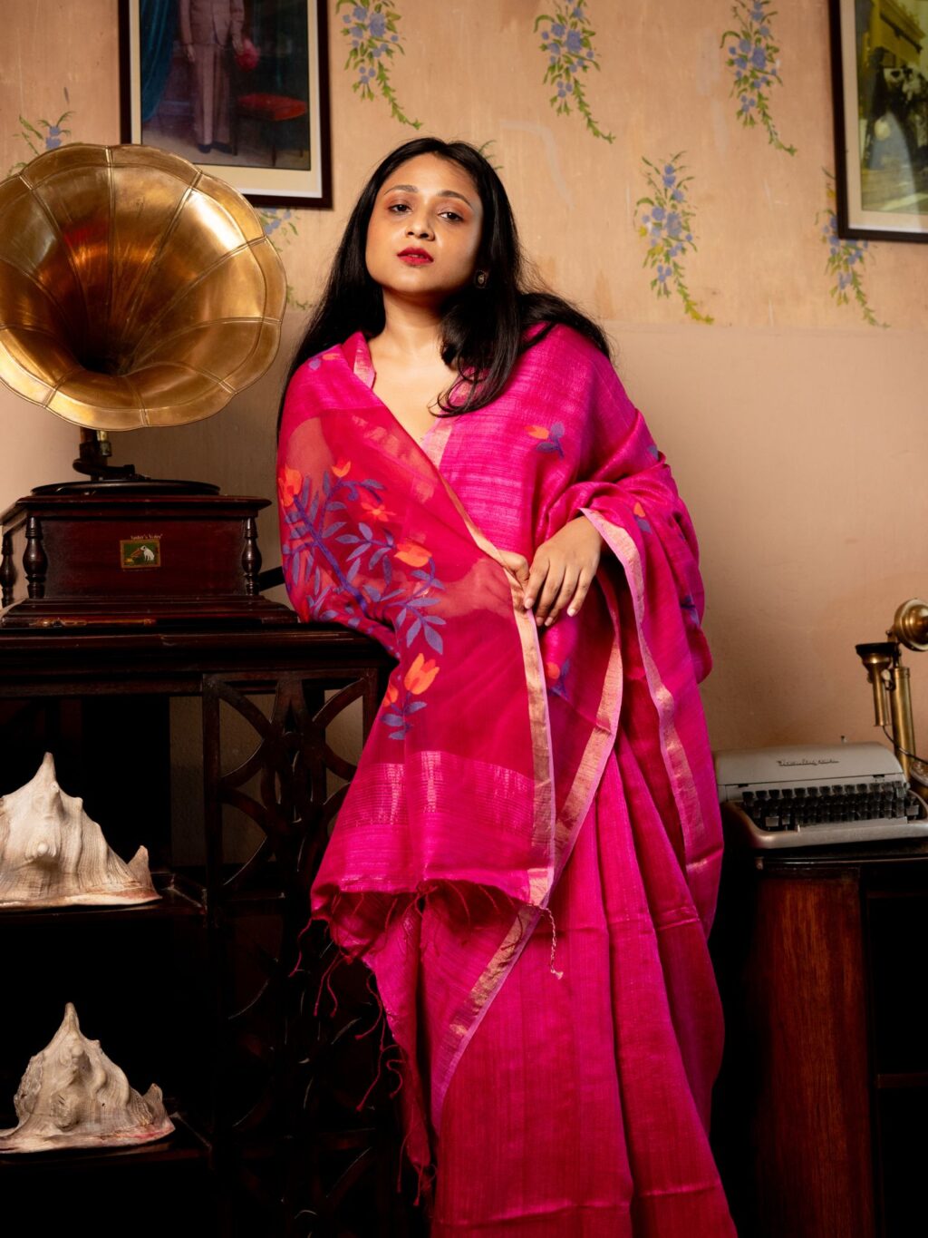 rani_pink_jamdani_silk_saree